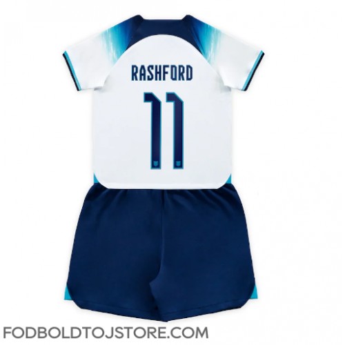 England Marcus Rashford #11 Hjemmebanesæt Børn VM 2022 Kortærmet (+ Korte bukser)